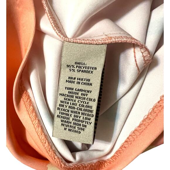 Beige by Eci Peach Spring Floral Midi Straight Pencil Dress 3/4 Sleeve Size 8 - Picture 10 of 15